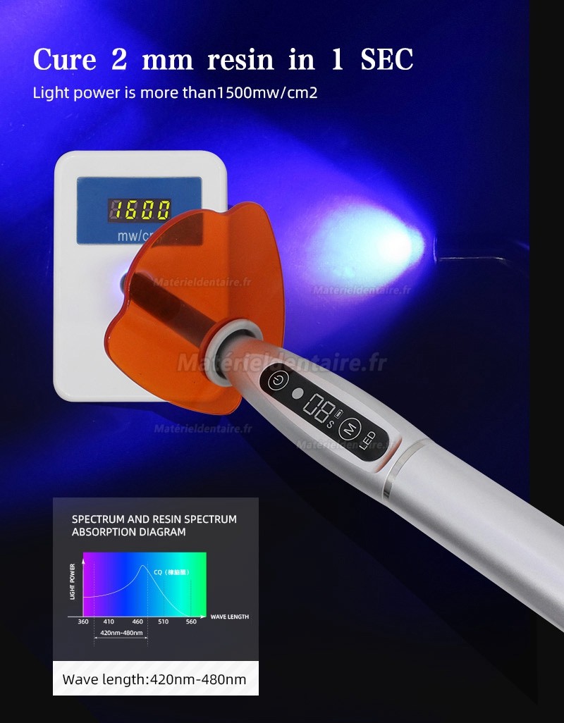 LY® Lampe à photopolymériser LED sans câble 1500mw